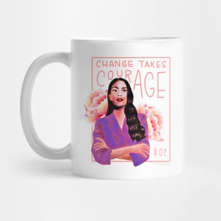 AOC change takes courage Mug